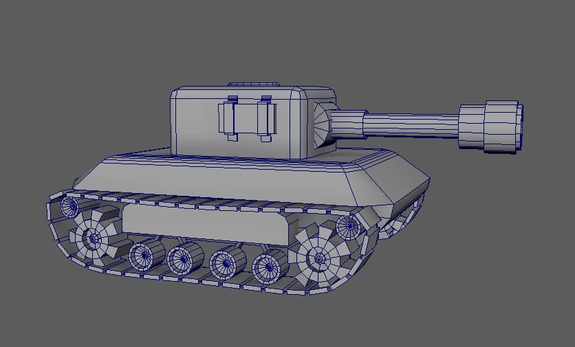 Toy tank model - side view