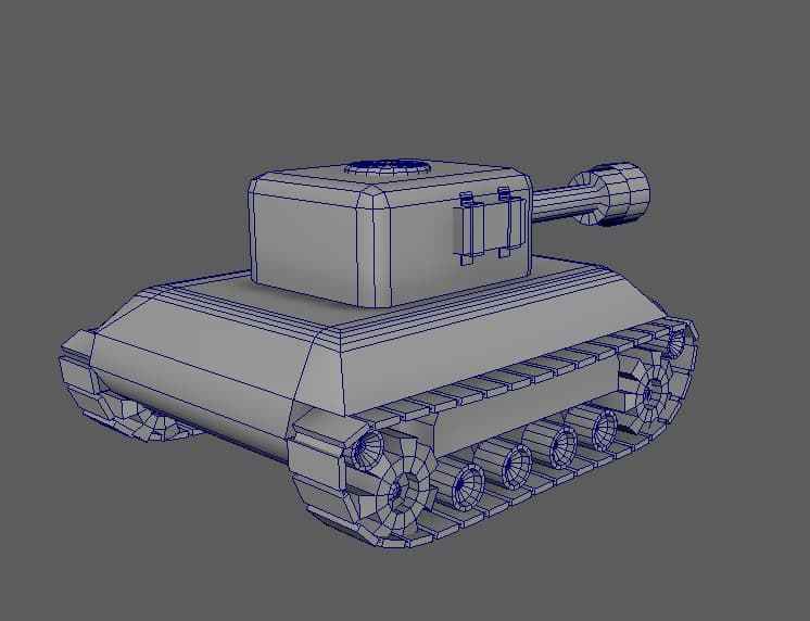 Toy tank model - front view
